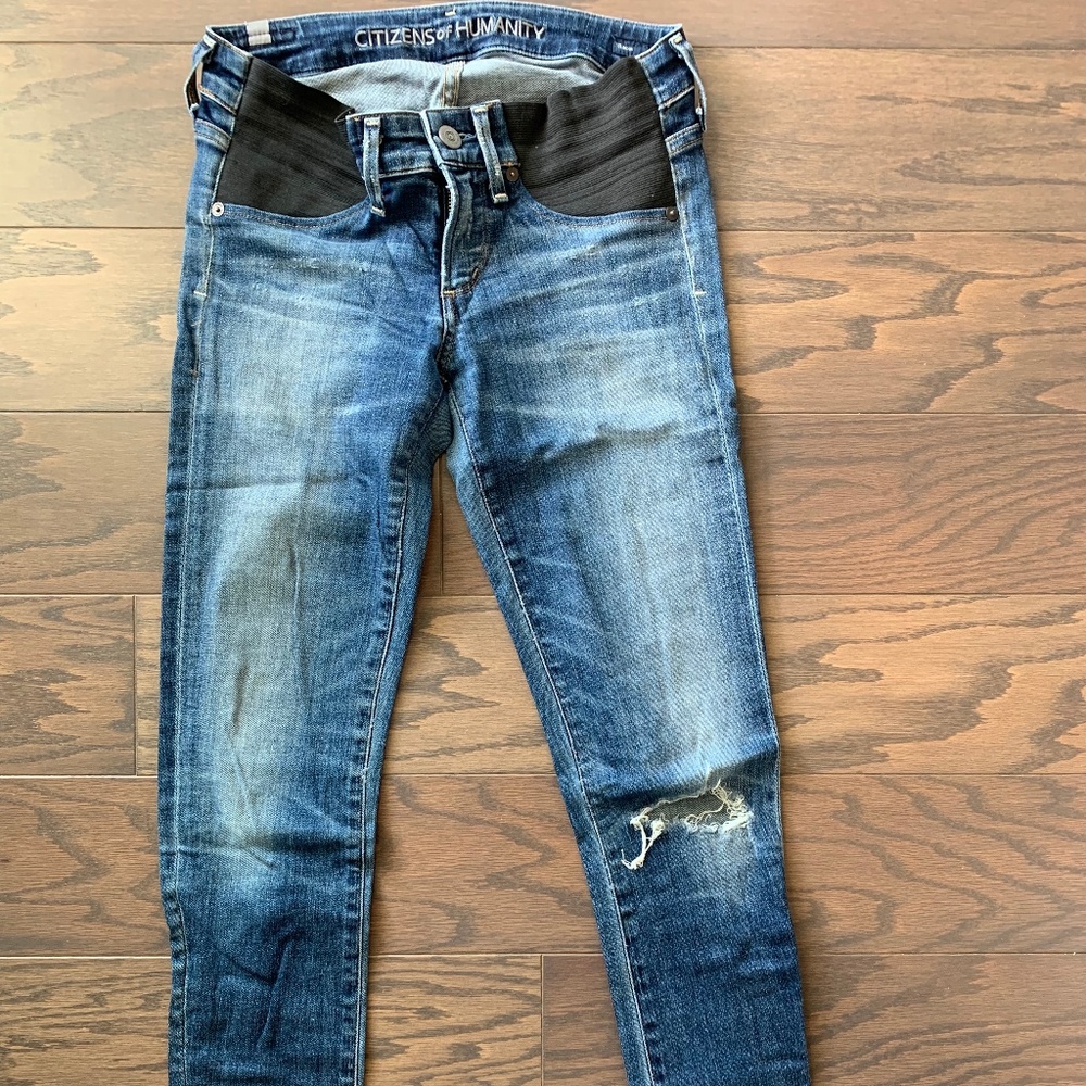 CoH Racer Ultra Maternity Skinny Jeans, Distressed